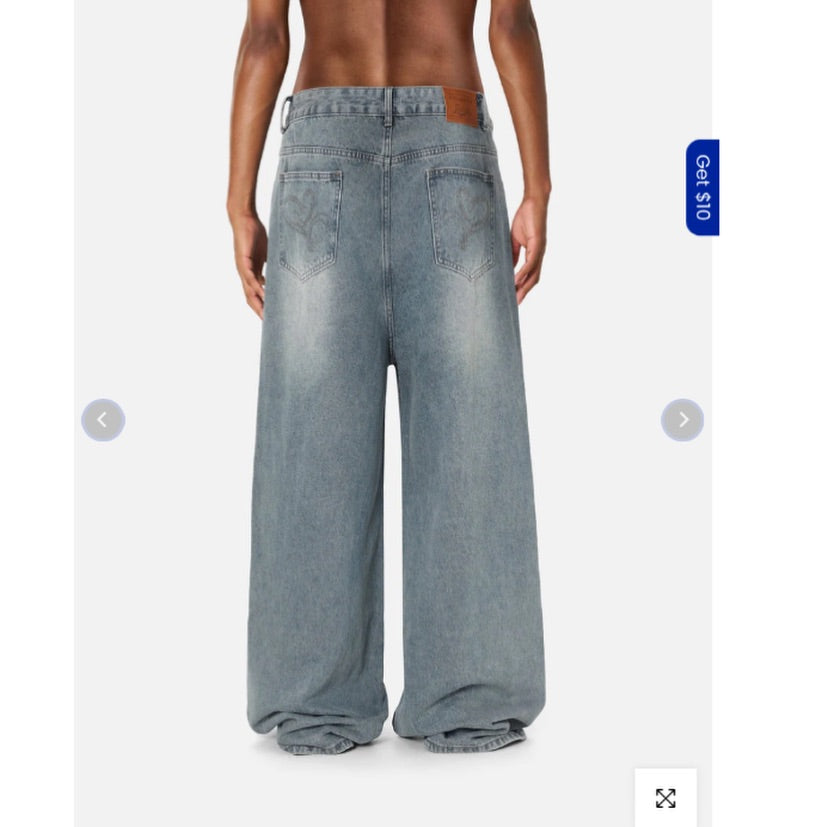 AELFRIC EDEN BAGGY FRINGE JEANS