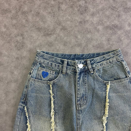 AELFRIC EDEN BAGGY FRINGE JEANS