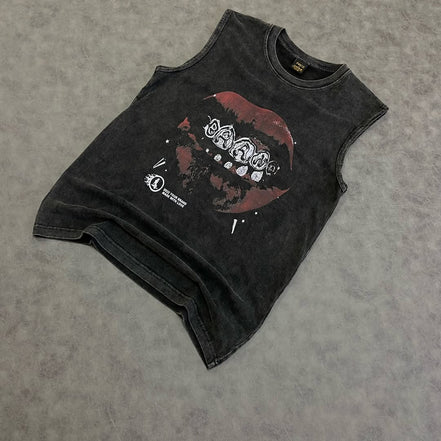 Whashed Lip Print TankTop