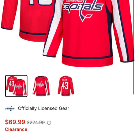 Washington Capitals Tom Wilson adidas Red Home Authentic Player Jersey