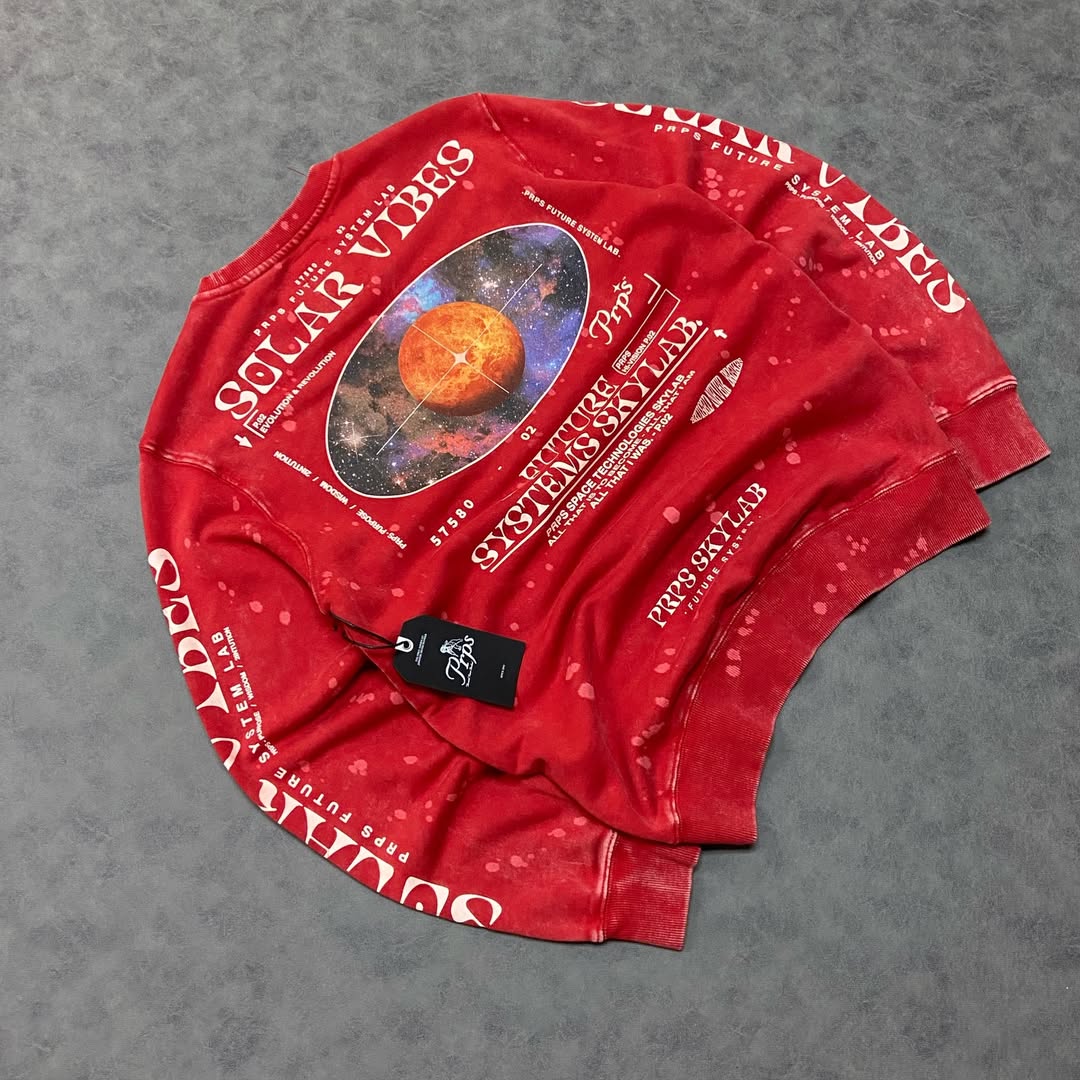 PRPS Starlight Red E97S12 Crewneck