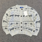 AELFRIC EDEN DOG FAIR ISLE JACQUARD CARDIGAN