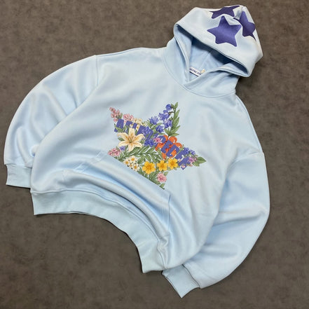 AELFRIC EDEN STAR FLORAL GRAPHIC HOODIE