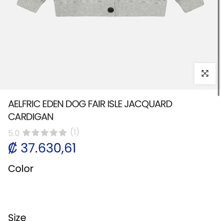 AELFRIC EDEN DOG FAIR ISLE JACQUARD CARDIGAN