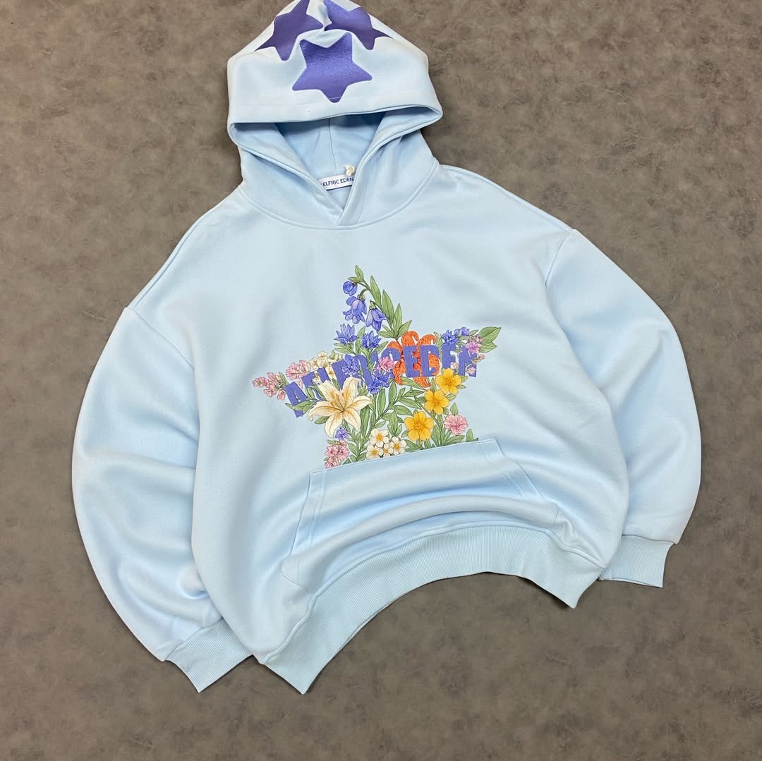 AELFRIC EDEN STAR FLORAL GRAPHIC HOODIE