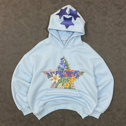 AELFRIC EDEN STAR FLORAL GRAPHIC HOODIE