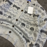 AELFRIC EDEN DOG FAIR ISLE JACQUARD CARDIGAN