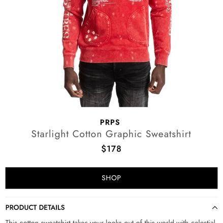PRPS Starlight Red E97S12 Crewneck
