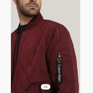 Calvin Klein Ribbed Collar Quilted Bomber Jacket