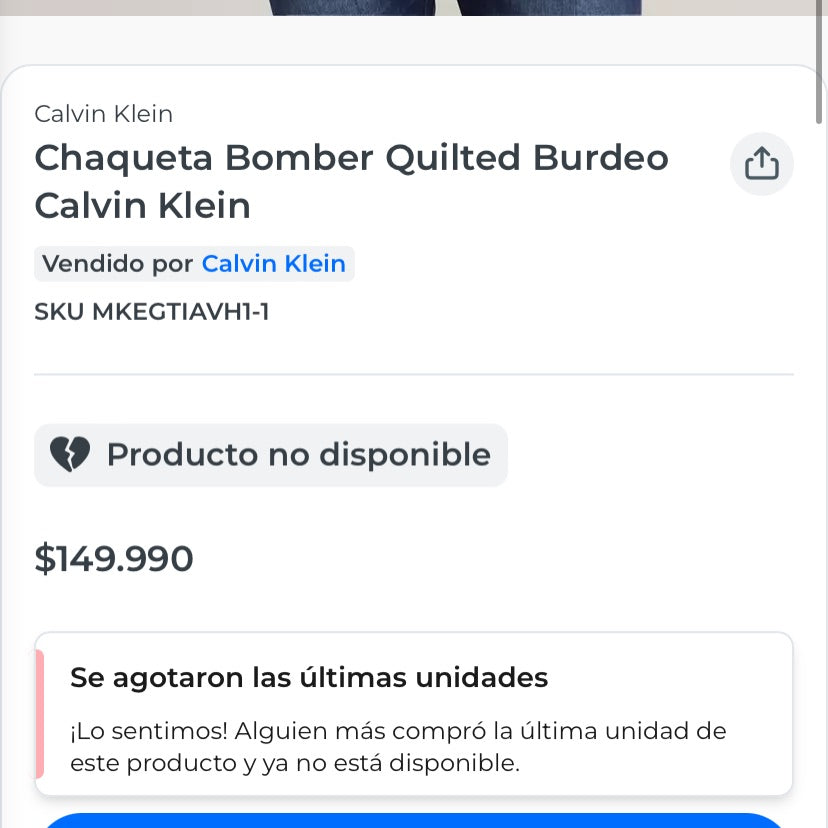 Calvin Klein Ribbed Collar Quilted Bomber Jacket