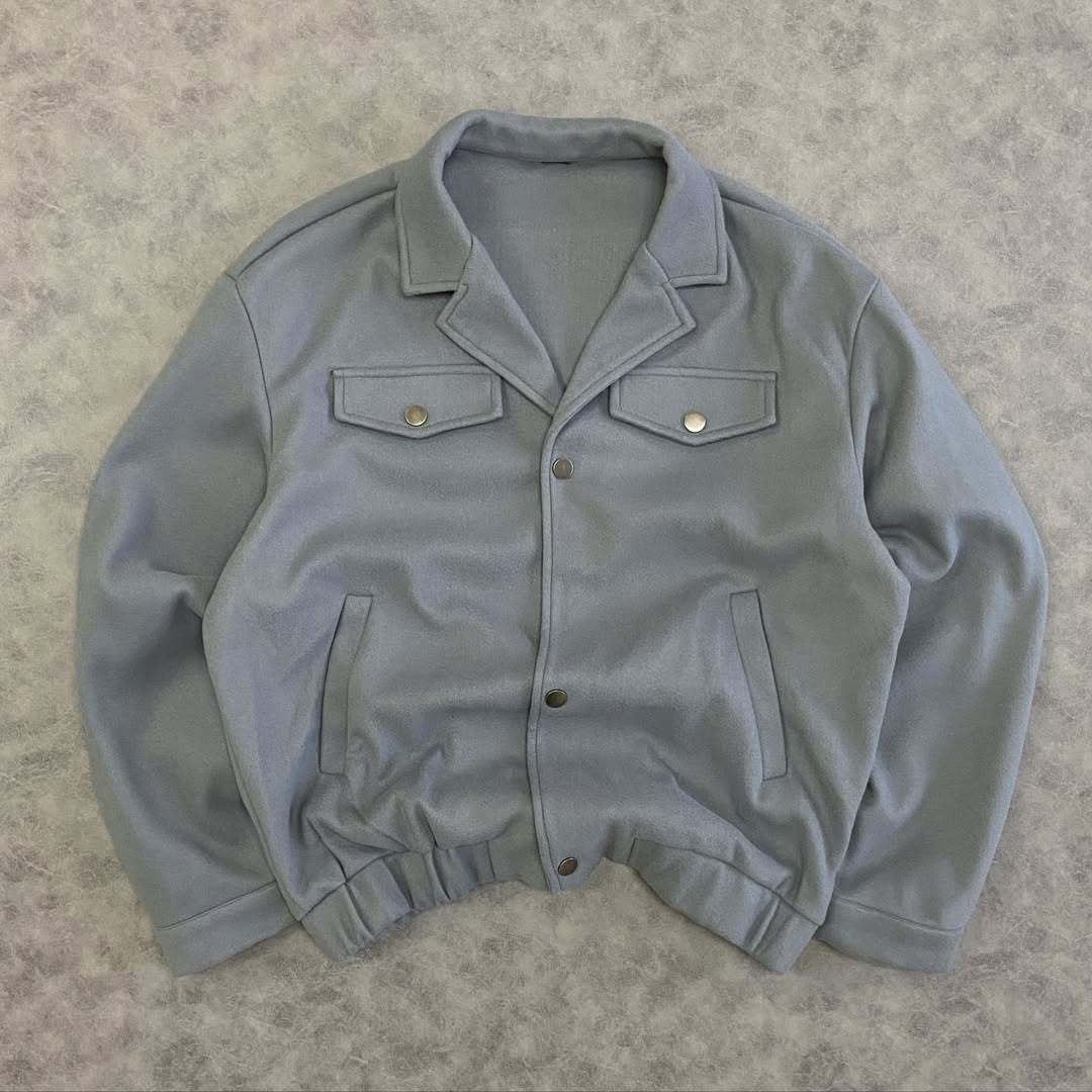 Casual Grey Suedette Fleece Jacket