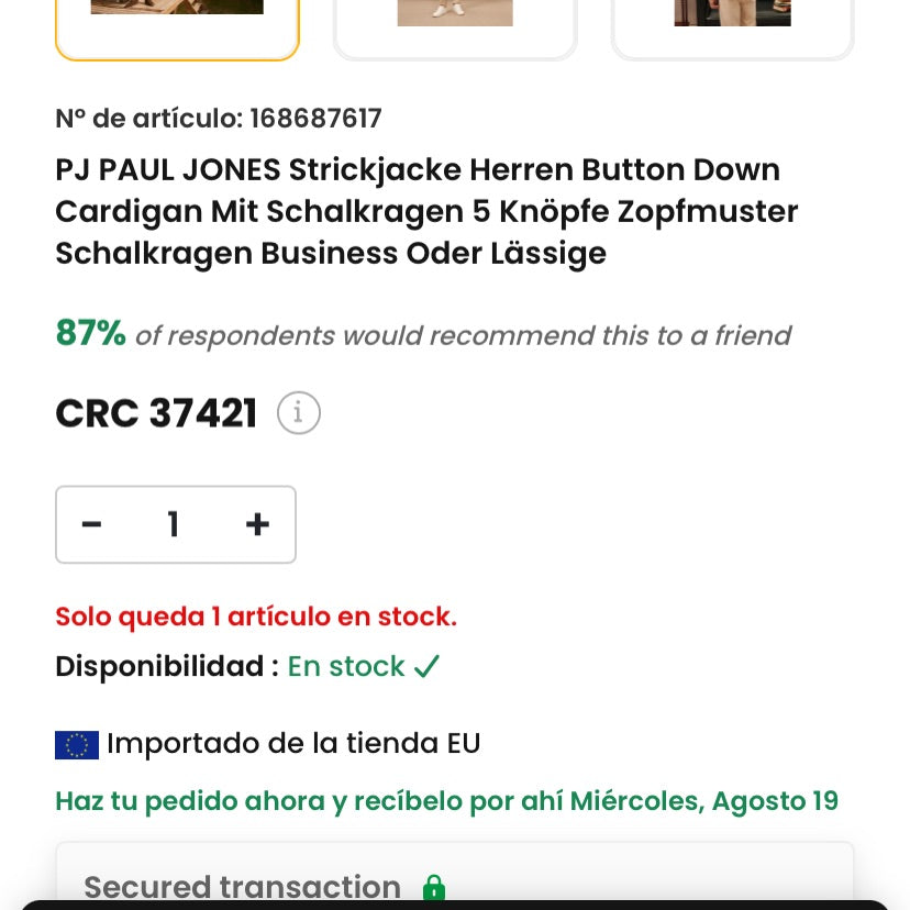 PJ PAUL JONES Strickjacke Herren Button Down Cardigan Mit Schalkragen