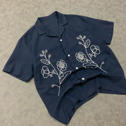 Floral Embroidered Cuban Shirt