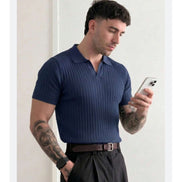 Cable Knit Polo Shirt