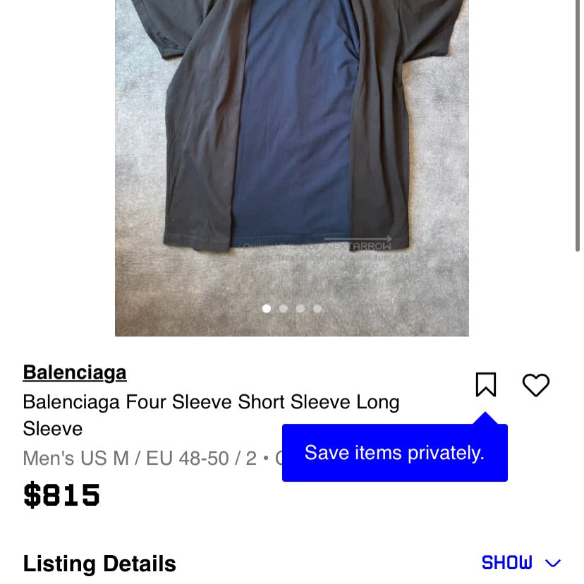 Balenciaga Unity Oakley 4-Sleeve T-shirt