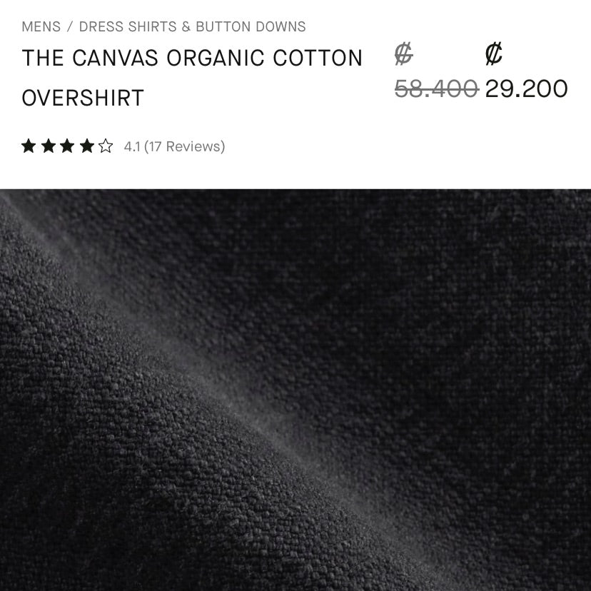 THE CANVAS ORGANIC COTTON OVERSHIRT