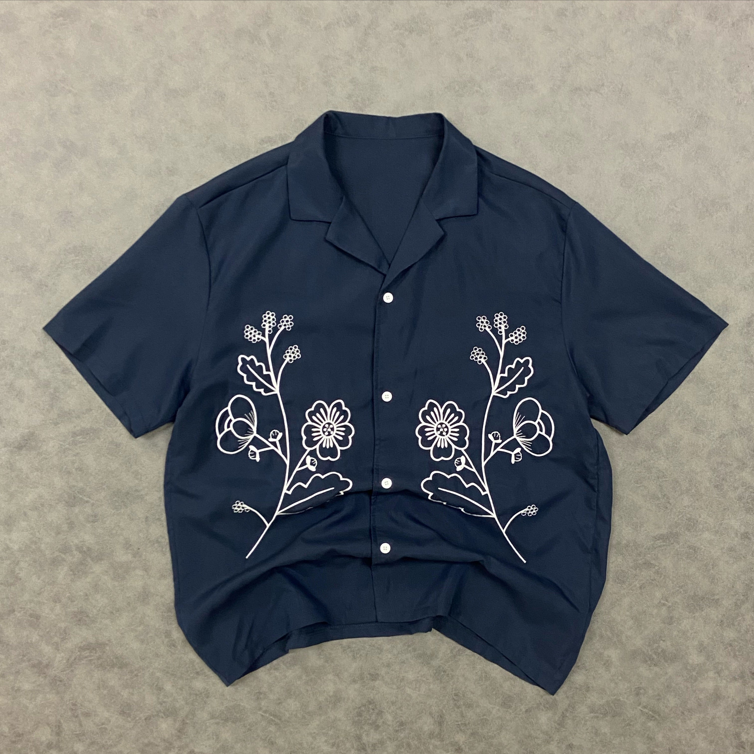 Floral Embroidered Cuban Shirt
