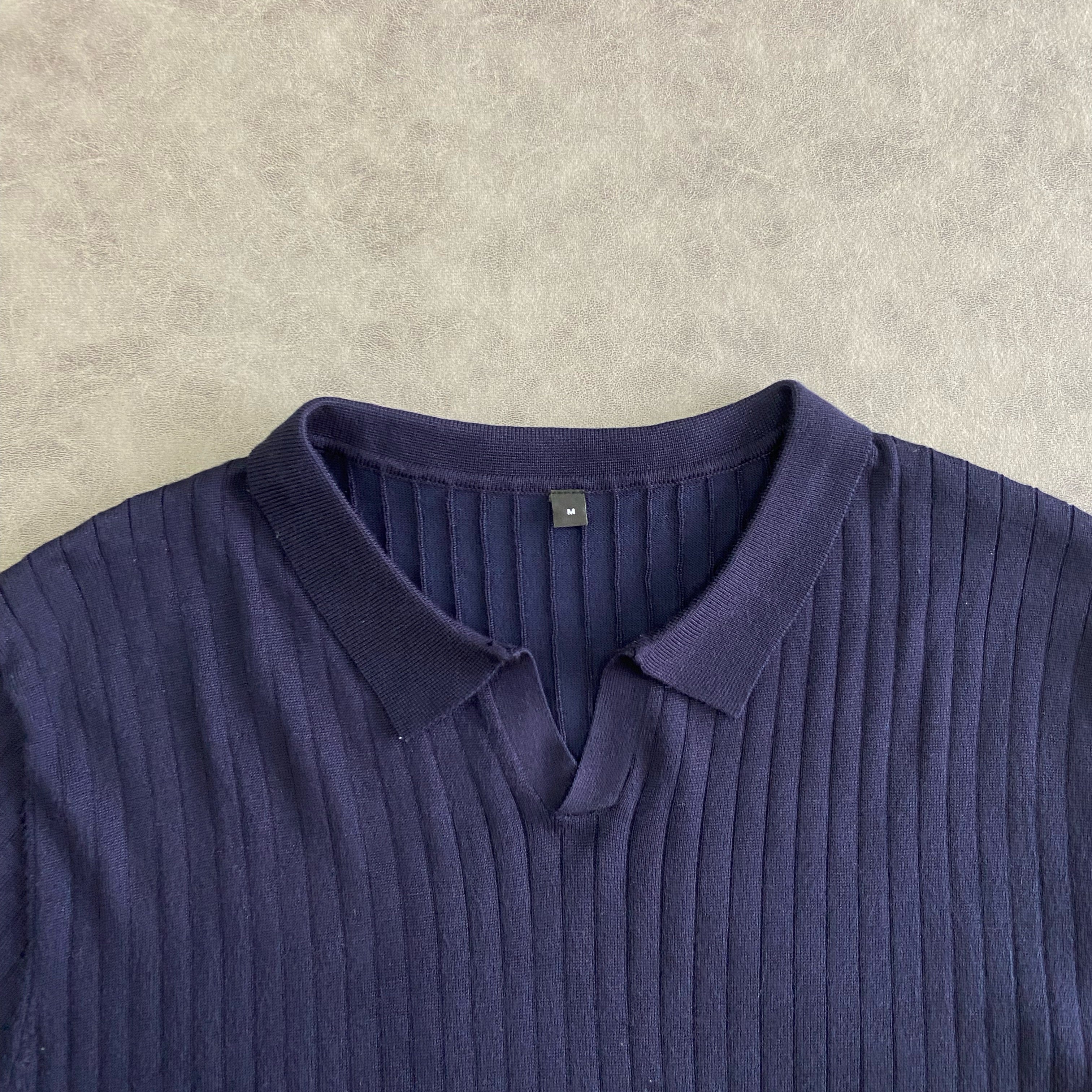 Cable Knit Polo Shirt