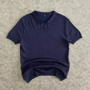 Cable Knit Polo Shirt