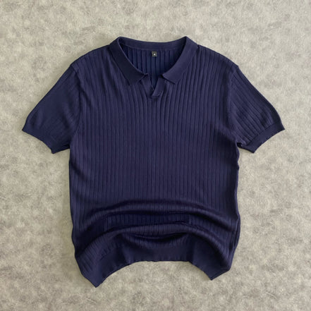 Cable Knit Polo Shirt
