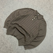 RIBBED KNITTED POLO SWEATER