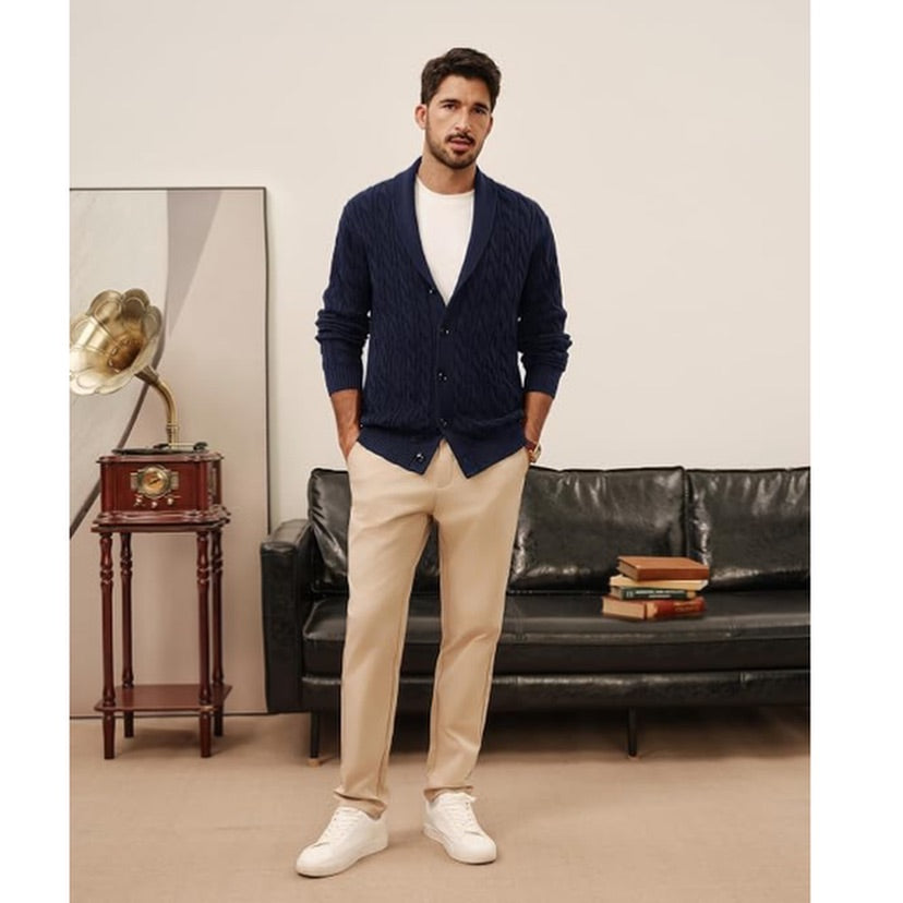 PJ PAUL JONES Strickjacke Herren Button Down Cardigan Mit Schalkragen