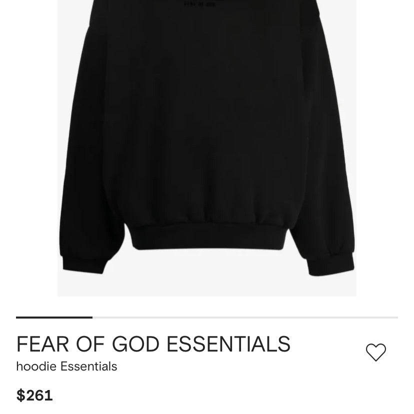 FEAR OF GOD ESSENTIALS HOODIE