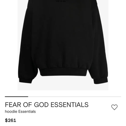 FEAR OF GOD ESSENTIALS HOODIE