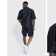 Oversized Utility Shirt & Cargo Short Set