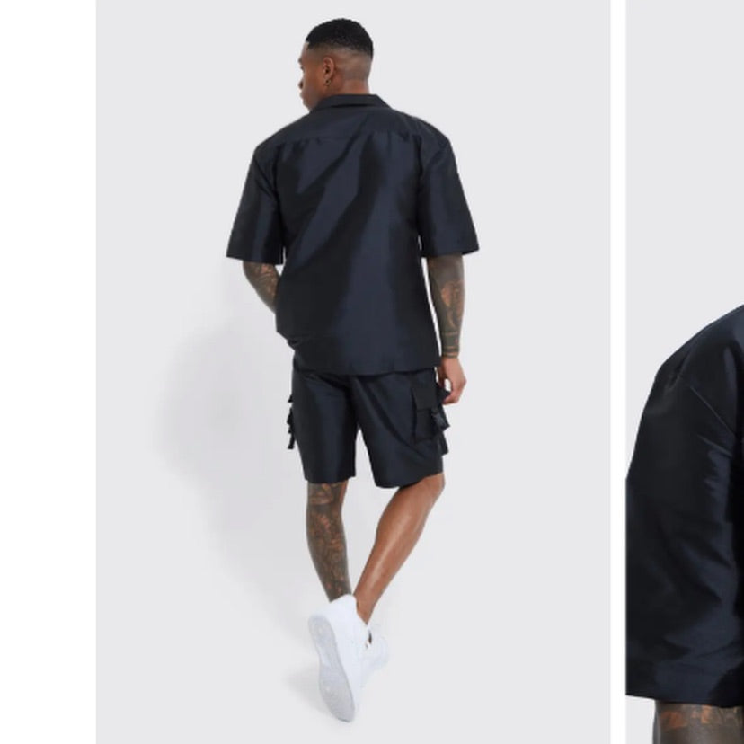 Oversized Utility Shirt & Cargo Short Set