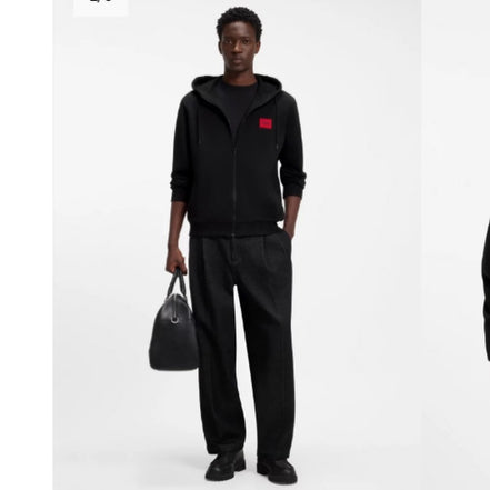 COTTON-TERRY ZIP-UP HOODIE WITH LOGO LABEL