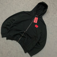 COTTON-TERRY ZIP-UP HOODIE WITH LOGO LABEL