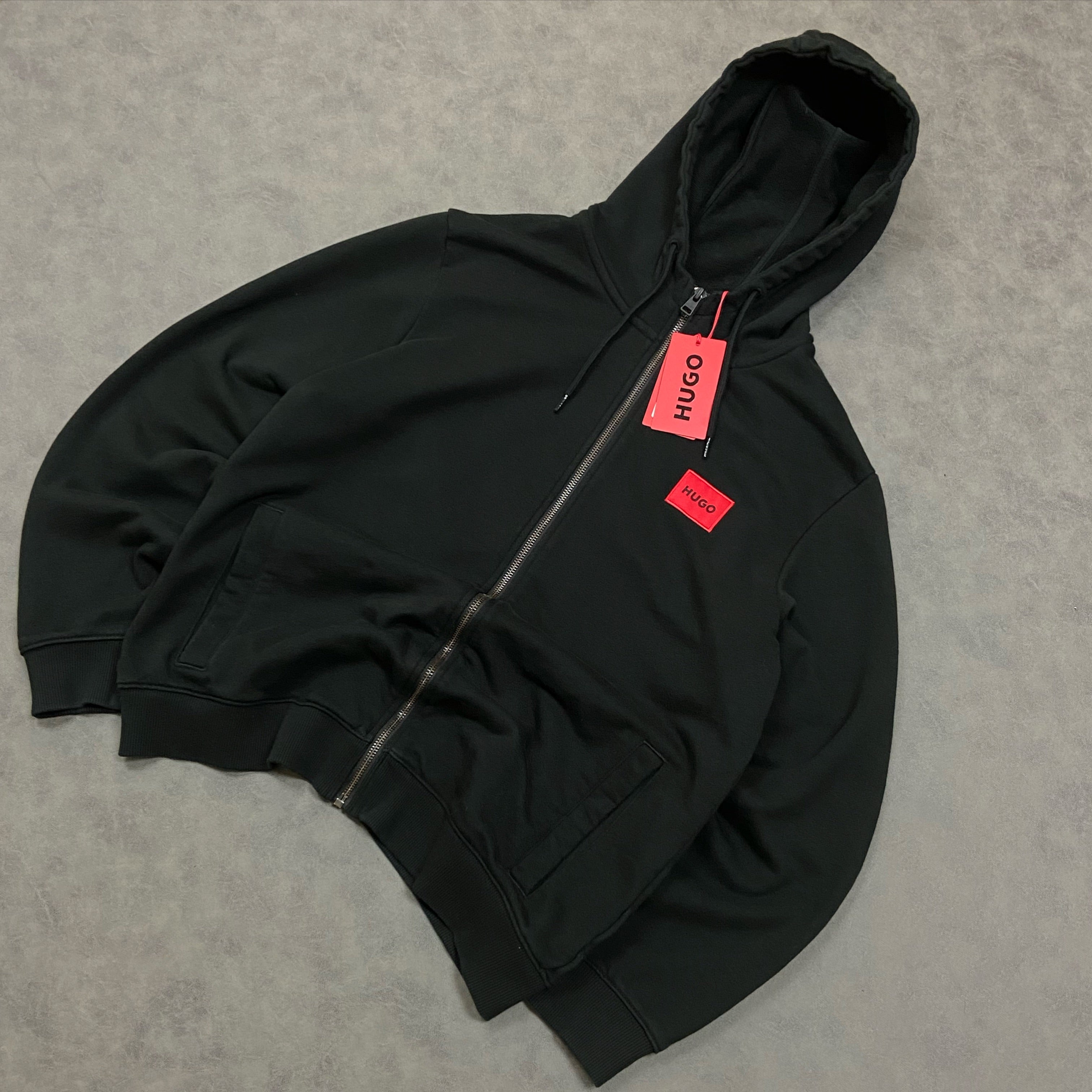 COTTON-TERRY ZIP-UP HOODIE WITH LOGO LABEL