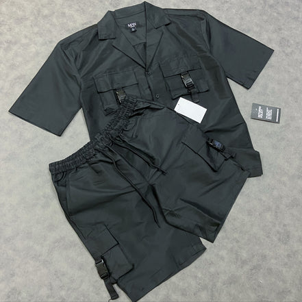 Oversized Utility Shirt & Cargo Short Set