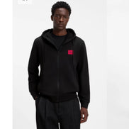 COTTON-TERRY ZIP-UP HOODIE WITH LOGO LABEL