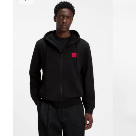 COTTON-TERRY ZIP-UP HOODIE WITH LOGO LABEL