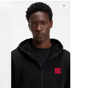 COTTON-TERRY ZIP-UP HOODIE WITH LOGO LABEL
