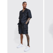 Oversized Utility Shirt & Cargo Short Set