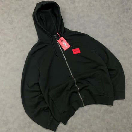 COTTON-TERRY ZIP-UP HOODIE WITH LOGO LABEL