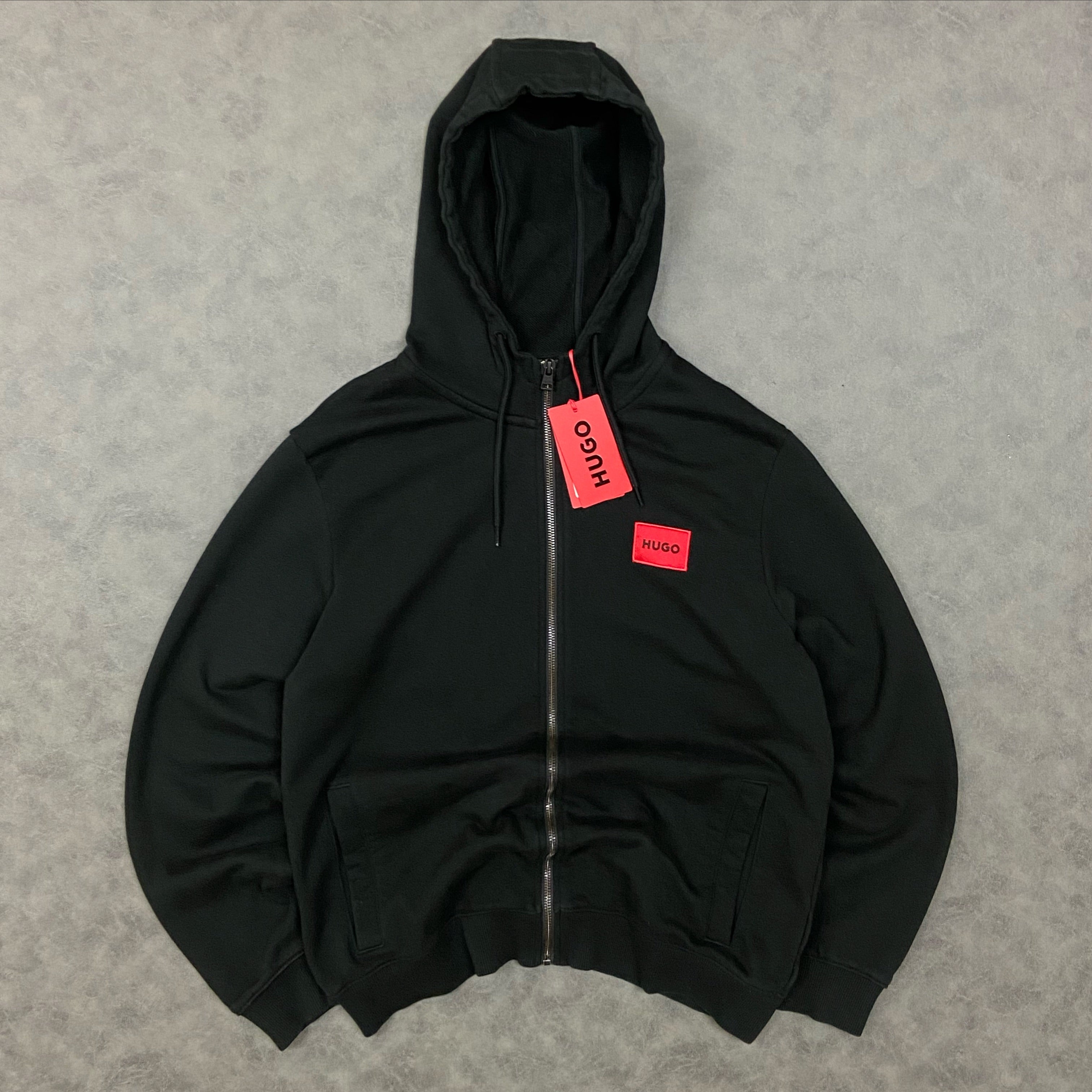 COTTON-TERRY ZIP-UP HOODIE WITH LOGO LABEL