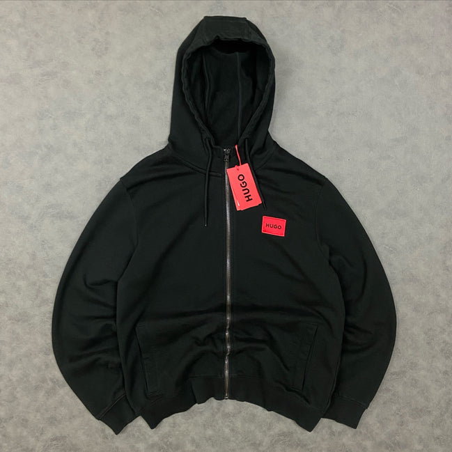 COTTON-TERRY ZIP-UP HOODIE WITH LOGO LABEL