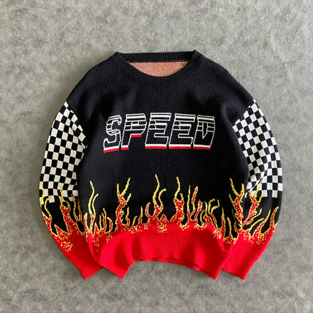 Pavtros 1pc Fire Racing Crewneck