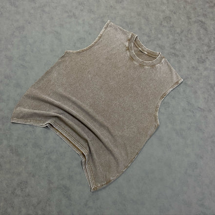 Muscle Fit Tank Acid Wash T-Shirt