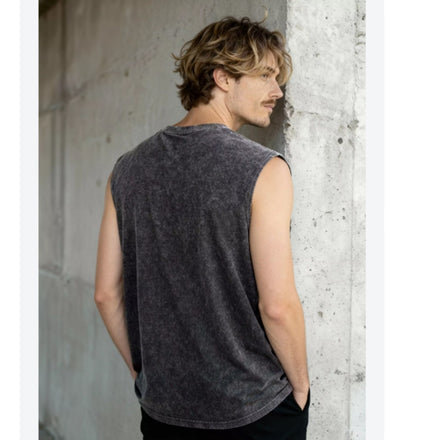 Muscle Fit Tank Acid Wash T-Shirt
