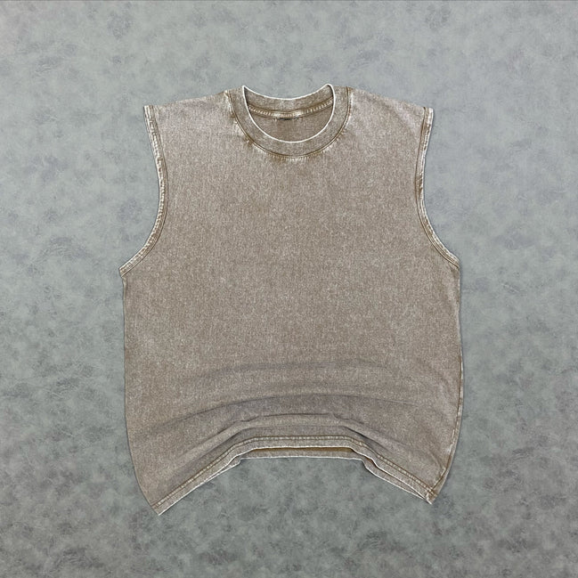 Muscle Fit Tank Acid Wash T-Shirt