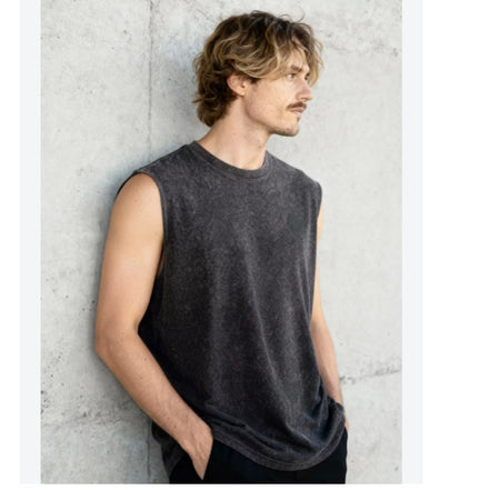 Muscle Fit Tank Acid Wash T-Shirt