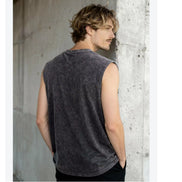 Muscle Fit Tank Acid Wash T-Shirt