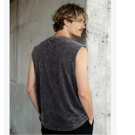 Muscle Fit Tank Acid Wash T-Shirt