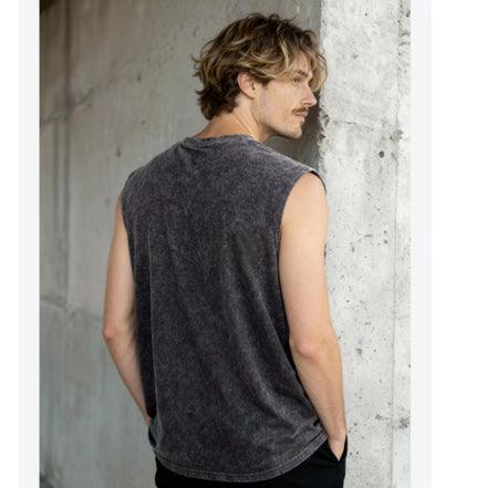 Muscle Fit Tank Acid Wash T-Shirt