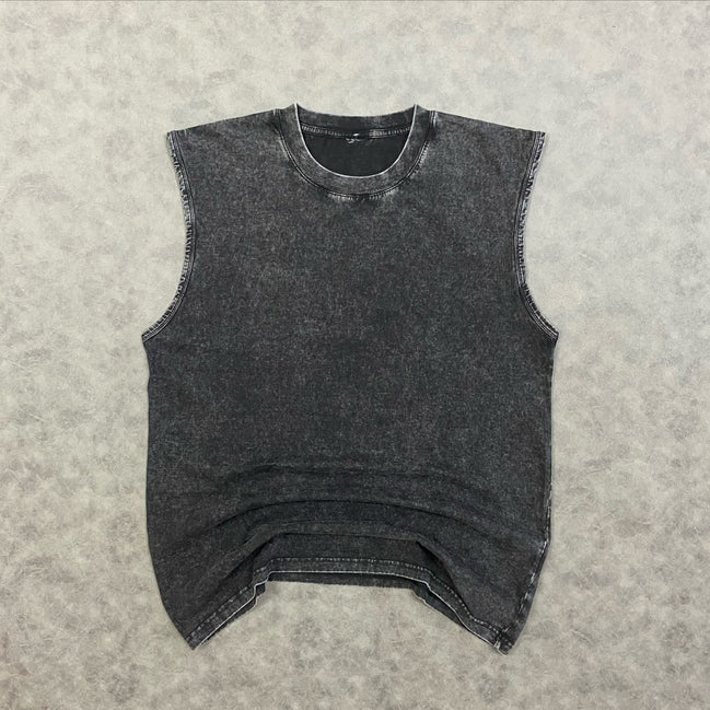 Muscle Fit Tank Acid Wash T-Shirt